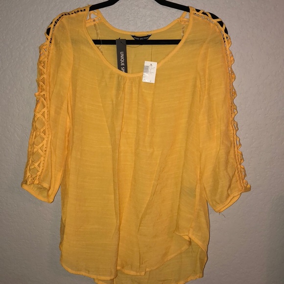 Unique Spectrum Tops - NWT Unique Spectrum dark yellow blouse